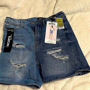 Two tone high rise shorts